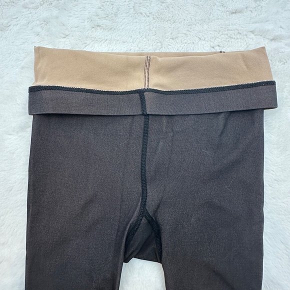 2 Lined Warm Winter Tights Women One Size Black - Picture 3 of 7